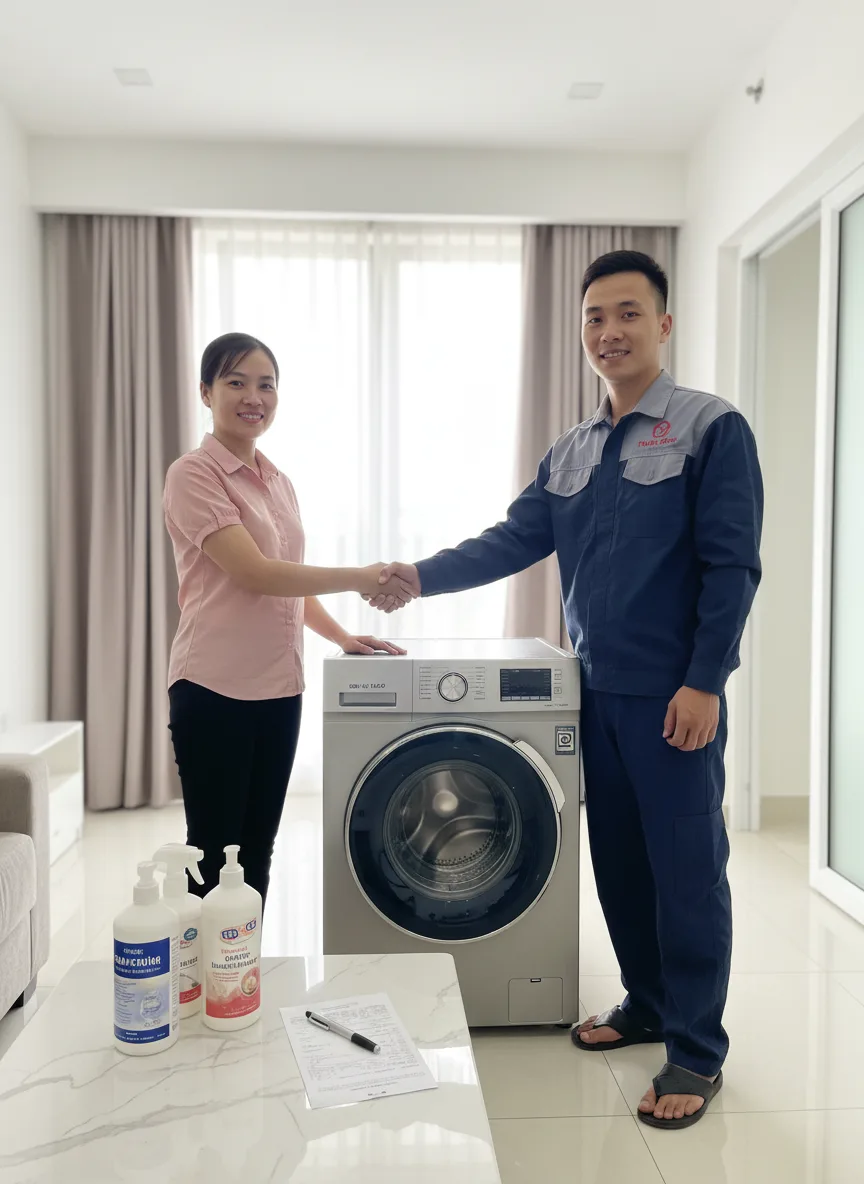 Vệ sinh máy giặt lồng đứng tại Đà Nẵng
