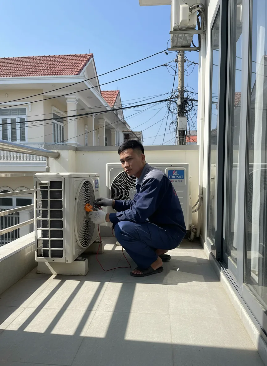 Thợ kiểm tra mã lỗi máy lạnh Sharp Inverter